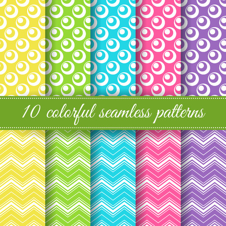 Set of retro seamless patterns for greeting card, invitation, wrapping. Vector illustrationのイラスト素材