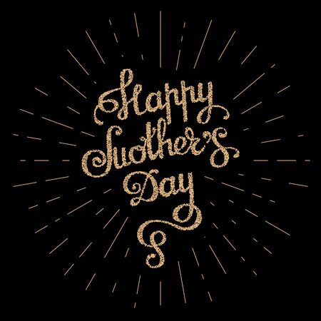 Mothers day card with handwritten text message. Vector illustrationのイラスト素材