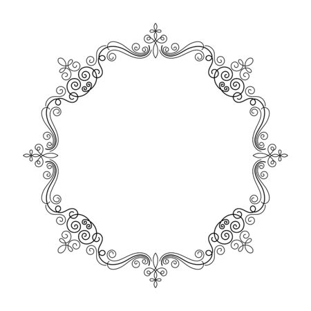 Elegant luxury vintage calligraphy frame. Template for greeting card, invitation, diploma. Illustration in retro style. Vectorのイラスト素材
