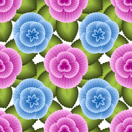 Floral seamless pattern in one stroke painting style. Vector illustrationのイラスト素材