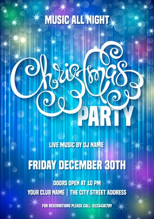 Merry Christmas party poster template.のイラスト素材
