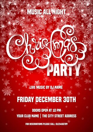 Merry Christmas party poster template.のイラスト素材