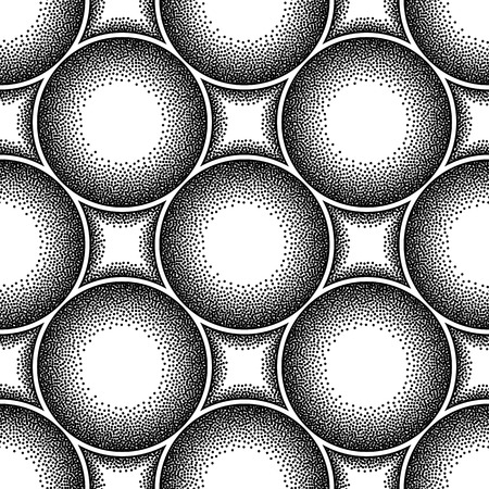 Abstract seamless geometric pattern in pointillism style. Vector illustration.のイラスト素材