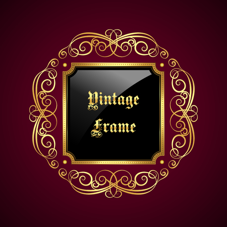 Vintage decorative frame with place for text. Vector illustrationのイラスト素材