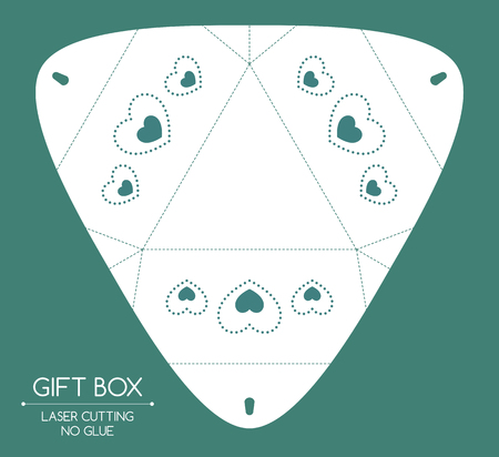 Openwork gift box with a lace ornament. Laser cuttingのイラスト素材