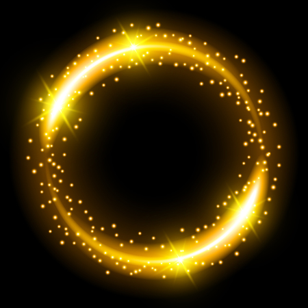 Abstract neon light effect on black background. Vector Illustrationのイラスト素材