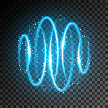 Abstract neon light effect on transparent background. Vector Illustrationのイラスト素材