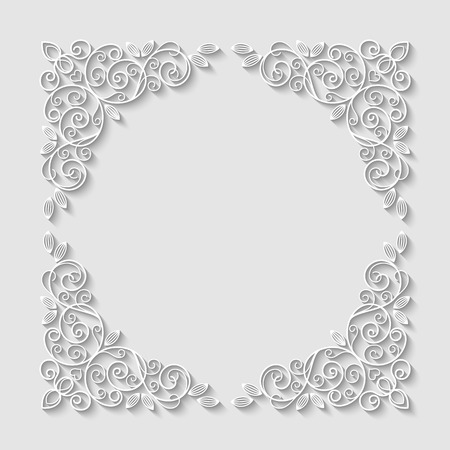 Abstract decorative 3d floral frame. Vector Illustrationのイラスト素材