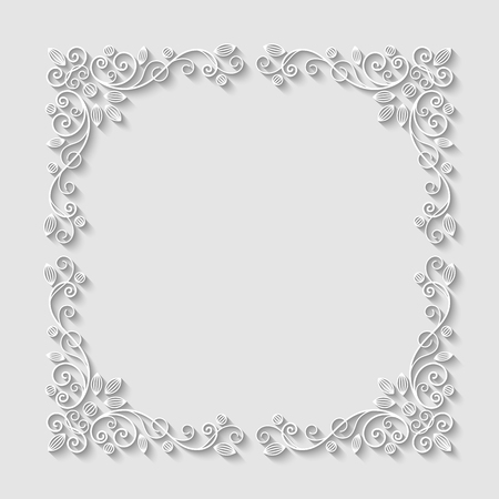 Abstract decorative 3d floral frame. Vector Illustrationのイラスト素材