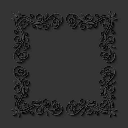Abstract decorative 3d floral frame. Vector Illustrationのイラスト素材