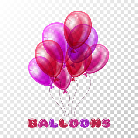 Colorful realistic balloons on transparent background.のイラスト素材