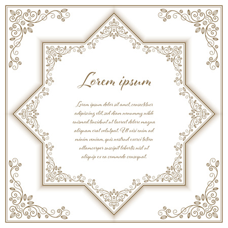 Vintage background with floral ornament frame. Vector Illustrationのイラスト素材