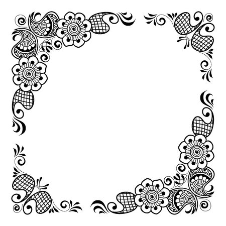 Hand drawn floral background with place for text. Vector Illustrationのイラスト素材