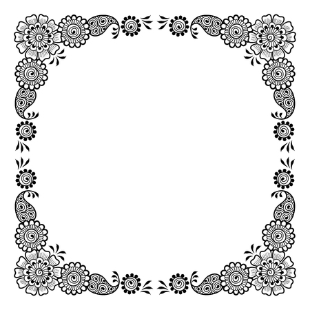 Hand drawn floral background with place for text.のイラスト素材