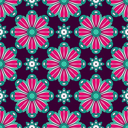 Abstract stylized floral seamless pattern. Hand drawn vector illustrationのイラスト素材