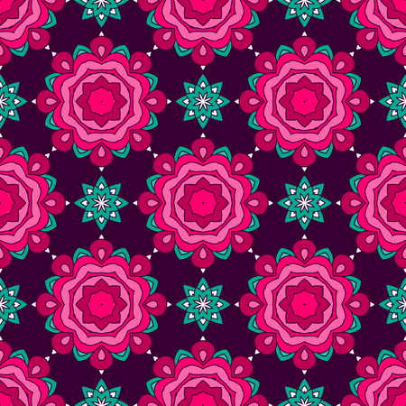 Abstract stylized floral seamless pattern. Hand drawn vector illustrationのイラスト素材