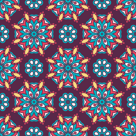 Abstract stylized floral seamless pattern. Hand drawn vector illustrationのイラスト素材
