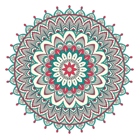 Ethnic ornamental mandala. Decorative design element. Hand drawn vector illustrationのイラスト素材