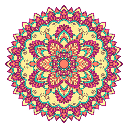 Ethnic ornamental mandala. Decorative design element. Hand drawn vector illustrationのイラスト素材