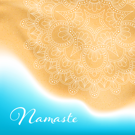 Flyer Or Brochure Template With Hand Drawn Mandala Pattern On