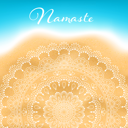 Flyer Or Brochure Template With Hand Drawn Mandala Pattern On