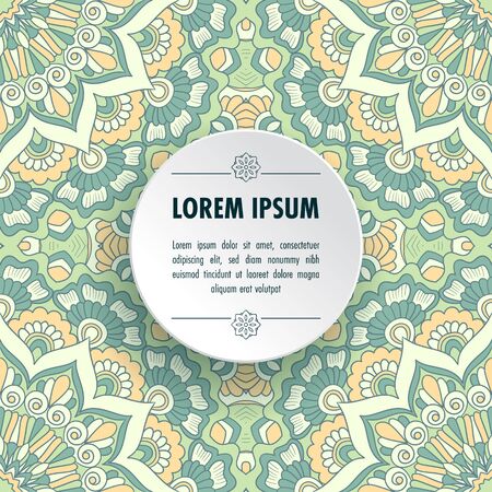 Ethnic decorative background. Greeting card or invitation template. Hand drawn vector illustrationのイラスト素材