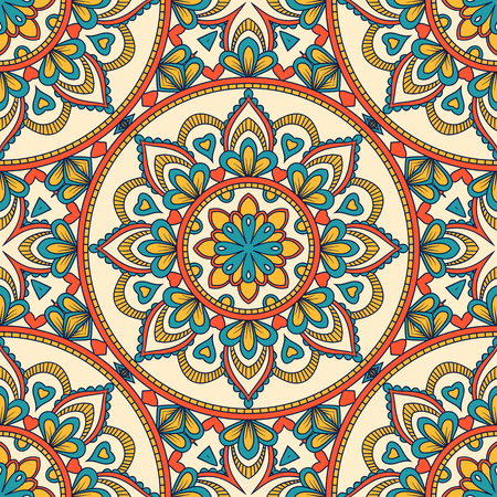 Hand drawn ornamental seamless pattern. Vector Illustrationのイラスト素材