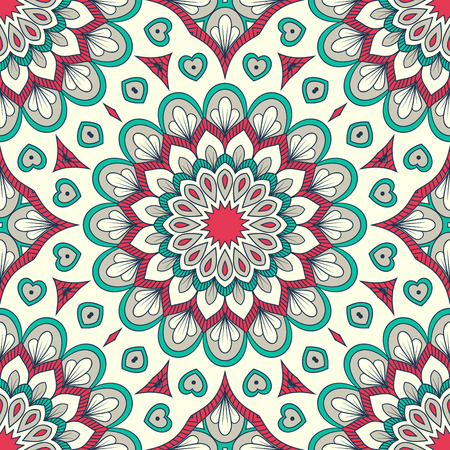 Hand drawn ornamental seamless pattern. Vector Illustrationのイラスト素材