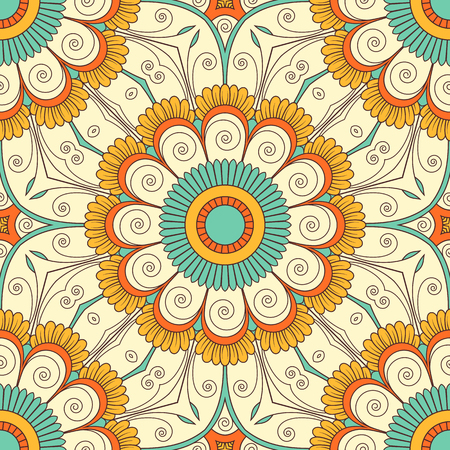 Hand drawn ornamental seamless pattern. Vector Illustration.のイラスト素材