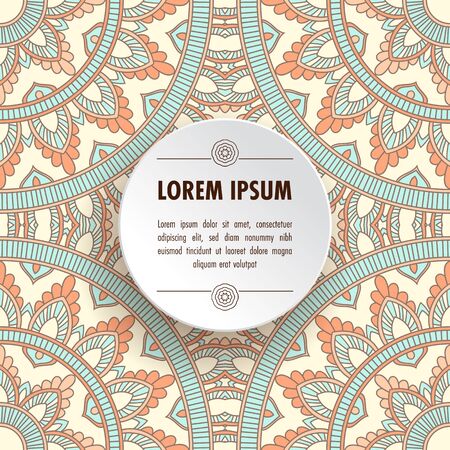 Ethnic decorative background. Greeting card or invitation template. Hand drawn vector illustrationのイラスト素材