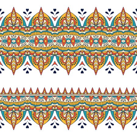 Ethnic seamless border. Hand drawn vector illustrationのイラスト素材