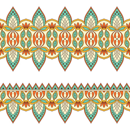 Ethnic seamless border. Hand drawn vector illustrationのイラスト素材