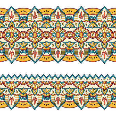 Ethnic seamless border. Hand drawn vector illustrationのイラスト素材