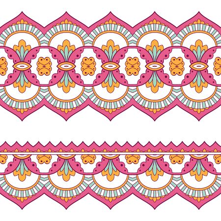 Ethnic seamless border. Hand drawn vector illustrationのイラスト素材