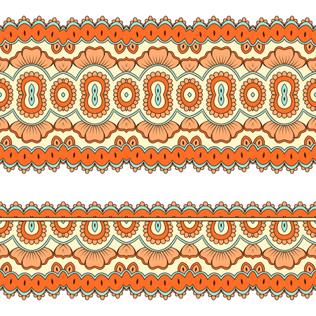Ethnic seamless border. Hand drawn vector illustrationのイラスト素材
