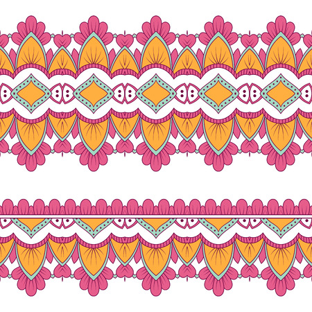 Ethnic seamless border, hand drawn vector illustration.のイラスト素材