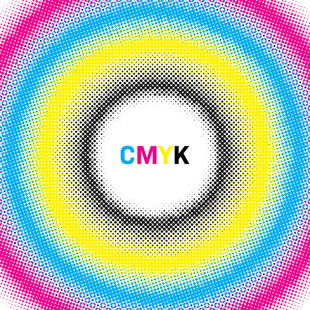 Abstract halftone background in CMYK colors. Vector illustrationのイラスト素材