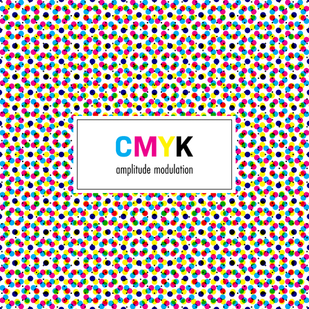Abstract halftone background in CMYK colors. Vector illustrationのイラスト素材