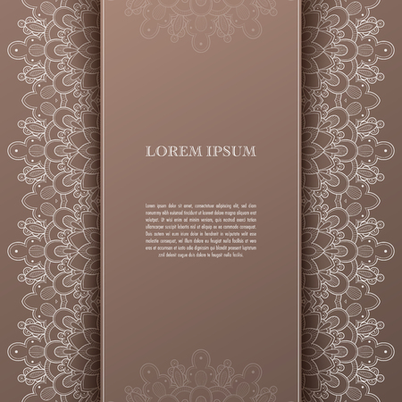 Greeting card or invitation template with filigree lace frame. Design for romantic eventsのイラスト素材