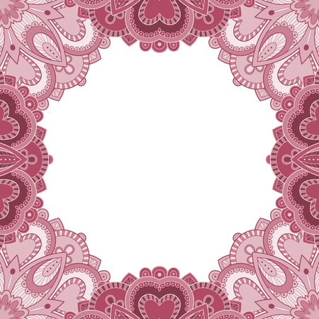 Abstract floral decorative frame for greeting card or invitation in ethnic styleのイラスト素材