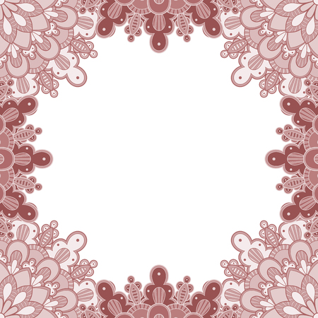 Abstract floral decorative frame for greeting card or invitation in ethnic styleのイラスト素材