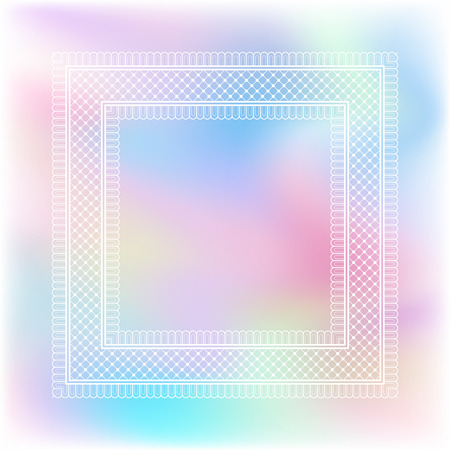 Blurred pastel background with decorative pattern in ethnic oriental style on for greeting card, invitation or announcementのイラスト素材