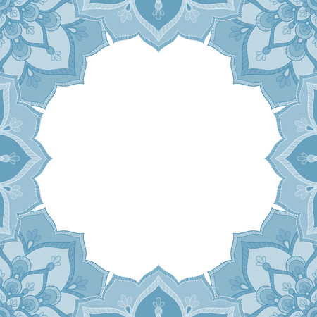 Abstract floral decorative frame for greeting card or invitation in ethnic styleのイラスト素材