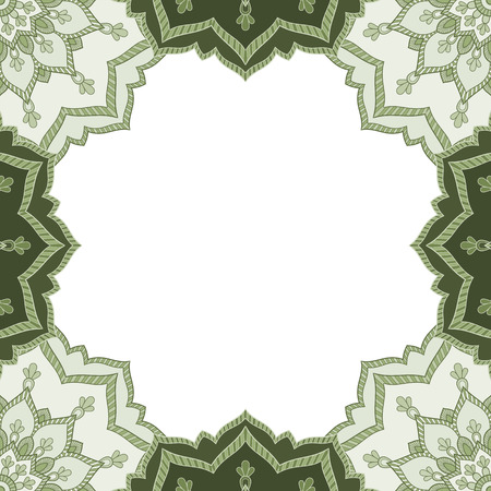 Abstract floral decorative frame for greeting card or invitation in ethnic styleのイラスト素材
