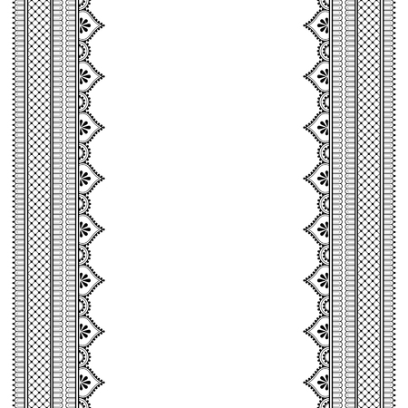 Decorative monochrome pattern in ethnic oriental style for greeting card, invitation, announcement or coloring book pageのイラスト素材