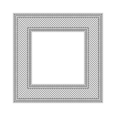 Decorative monochrome pattern in ethnic oriental style for greeting card, invitation, announcement or coloring book pageのイラスト素材