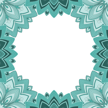 Abstract floral decorative frame for greeting card or invitation in ethnic styleのイラスト素材