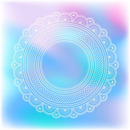 Blurred pastel background with decorative pattern in ethnic oriental style on for greeting card, invitation or announcementのイラスト素材