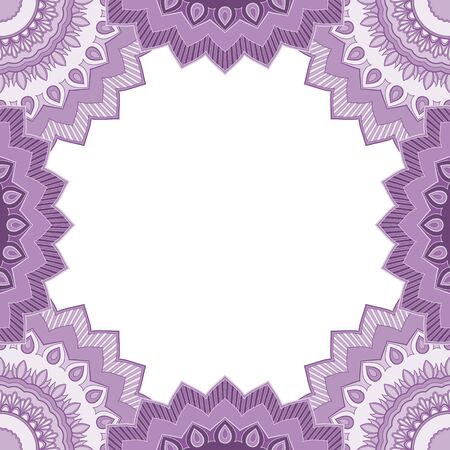 Abstract floral decorative frame for greeting card or invitation in ethnic styleのイラスト素材