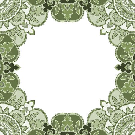 Abstract floral decorative frame for greeting card or invitation in ethnic styleのイラスト素材
